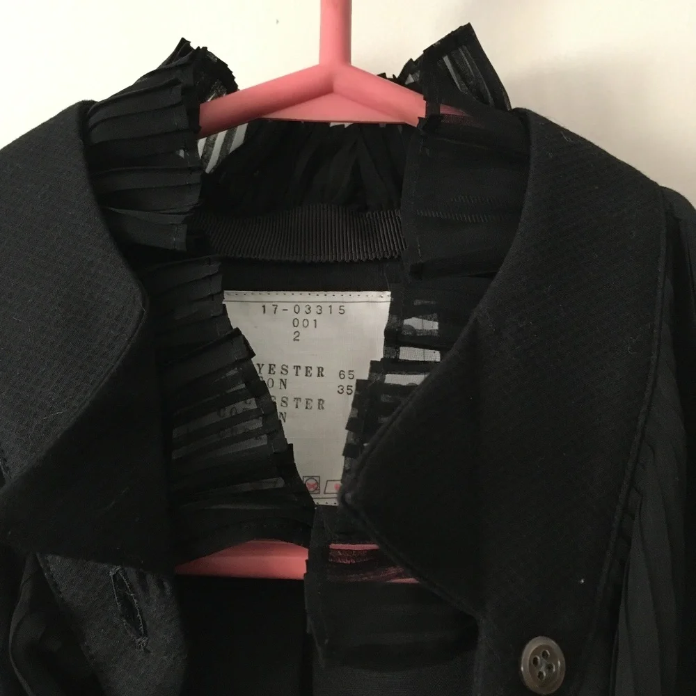 New Gorgeous SACAI Black Zipper Shirt Dress 2 - Picture 4 of 8
